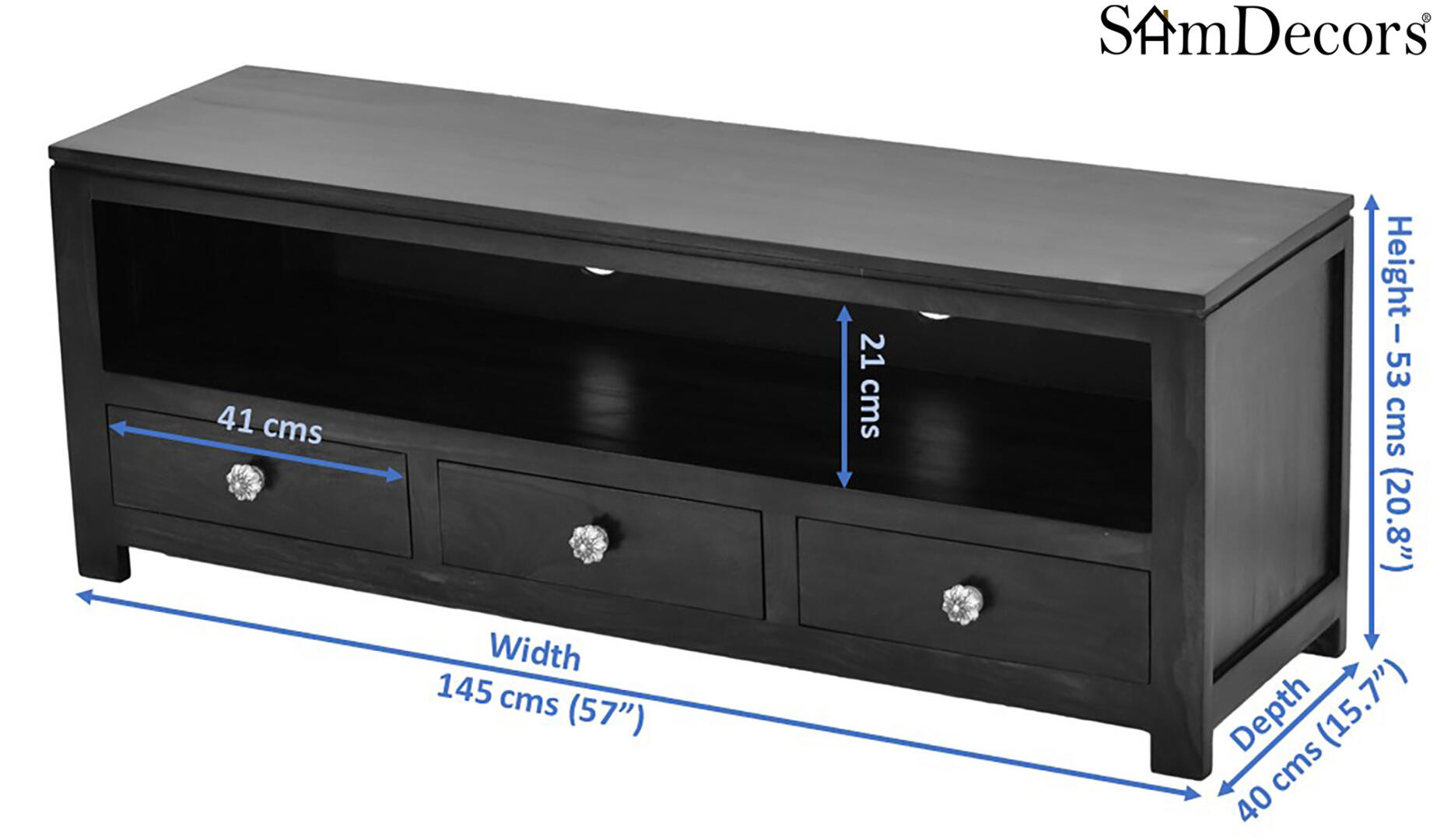 Mary Multipurpose TV Entertainment Unit/Cabinet - Dark Walnut - Image 7